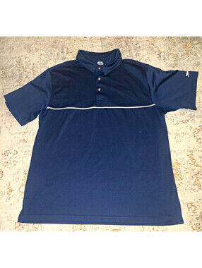 Slazenger Golf Men’s Navy Solid Breathable Knit Polo Shirt, Short Sleeve XL A275